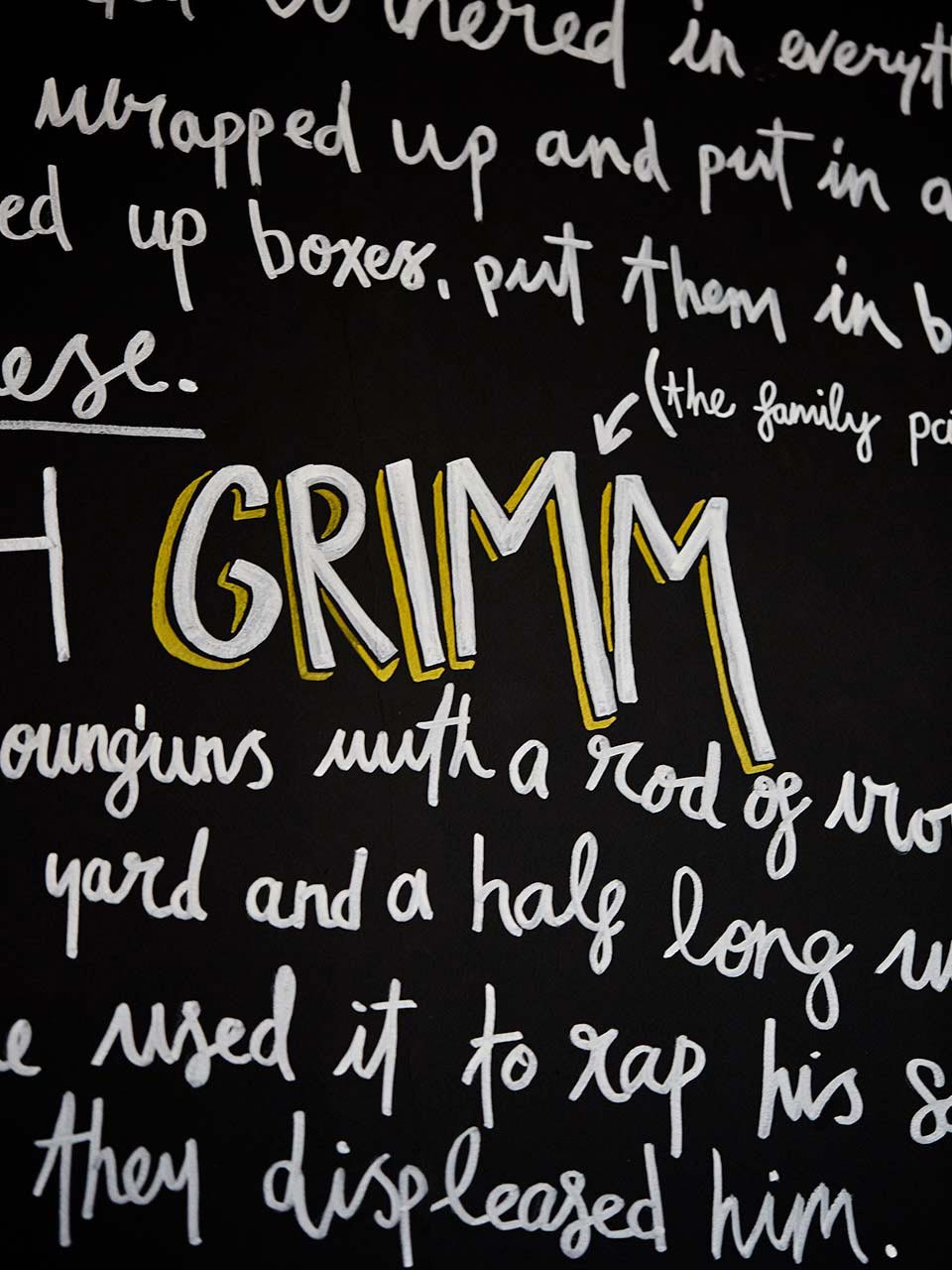 Grimm & Co handdrawn mural