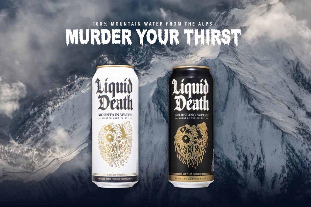 Liquid Death branding and message